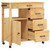  Kitchen Trolley MONZA 33.1"x15.7"x34.8" Solid Wood Pine A949-376109