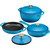 Blue 6-Piece Non-Stick Cast Iron Cookware Set - Skillet Grill Pan Dutch Oven Q280-BLEBC501993