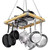 Rectangular 23.5-inch Metal Wood Ceiling Mounted Kitchen Pot Rack Q280-CMWPR1129042583