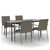  5 Piece Patio Dining Set with Cushions Black and Gray Poly Rattan A949-3185128