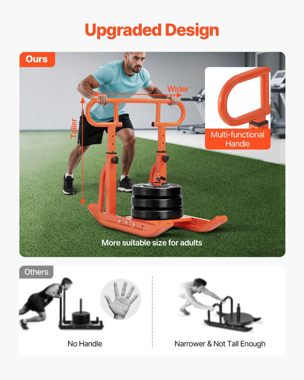 Weight Sled, Steel Power Sled, Fitness Training Sleds for Athletic Exercise Speed Improvement, Wor E415-SZXQCS12YCTXRF8FI001V0