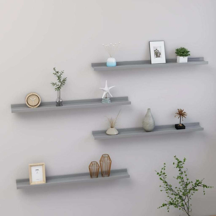  Wall Shelves 4 pcs Gray 31.5"x3.5"x1.2 A949-326676