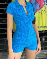 -Royal Blue Color
-Blue Embossed Towel-Like Letters
-Dupe for Jaded "PINK TOWELLING PLAYSUIT"
-Buttons Down Front
-Collar
-Textured & Absorbent Material
-Fabric Stretches
-Romper

Materials:
70% Cotton | 30% Polyester

CA000939 ROMP ROY  