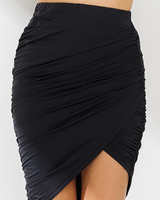 -Black color
-High rise design
-Elastic waistband
-Cinched design
-95% polyester
-5% spandex

SI7157 SKIRT BLK