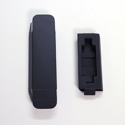 Black 510 vape cartridge packaging box with paper tray