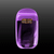 Purple customized duo tank disposable vape with gold accents on a black background