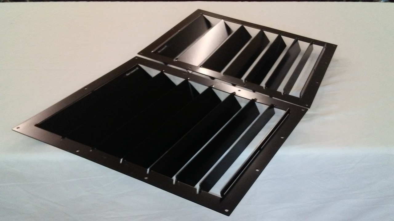 Race Louver RS trim center pair car hood vent designed for street, high performance driving and light track duty.