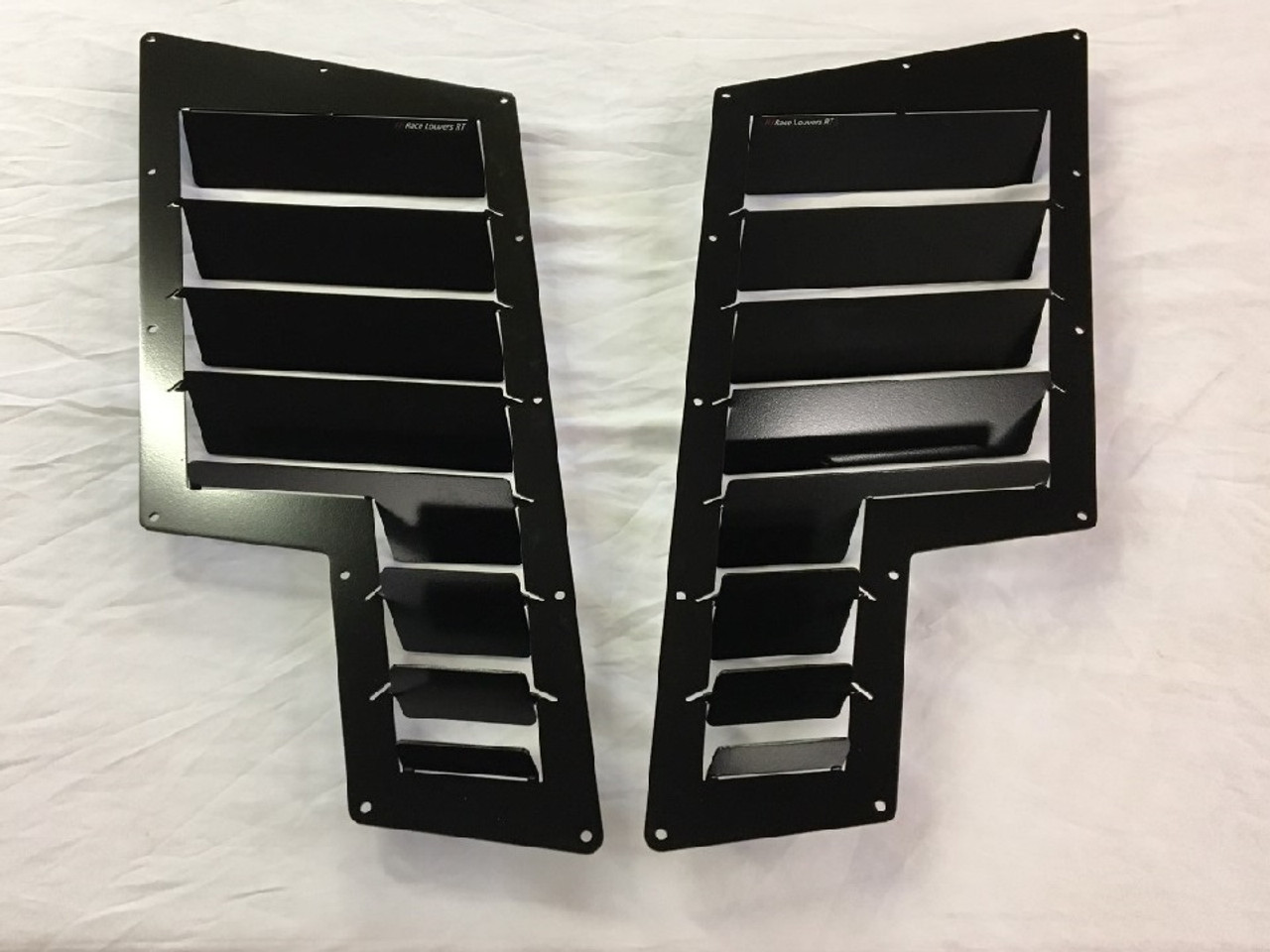 Race Louvers GT4 style RT track trim hood extractor pair is designed for street, high performance driving and track duty.