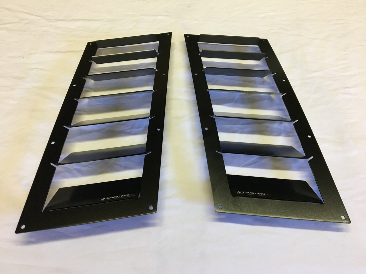 Race Louver RT trim straight angular pair car hood extractor is designed for street, high performance driving and track duty.