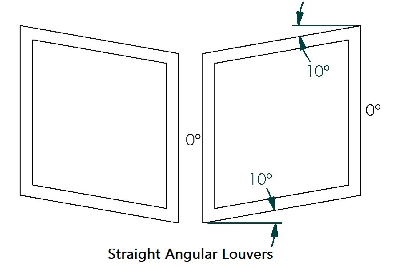 Angular Hood Louver Pair, 14"W x 16.5"D, RT Track Trim