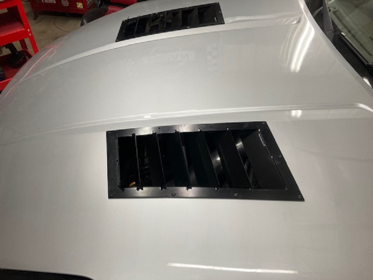 Race Louver 350Z Nasa ST/TT3-6 Spec mid pair car hood vent designed for street, high performance driving and light track duty.