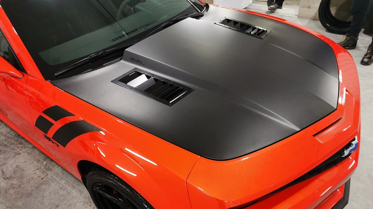 Race Louver Camaro RS trim straight angular pair car hood vent designed for street, high performance driving and light track duty.