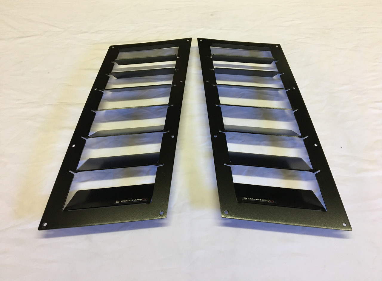 Race Louver Mustang RS trim straight angular pair car hood vent designed for street, high performance driving and light track duty.