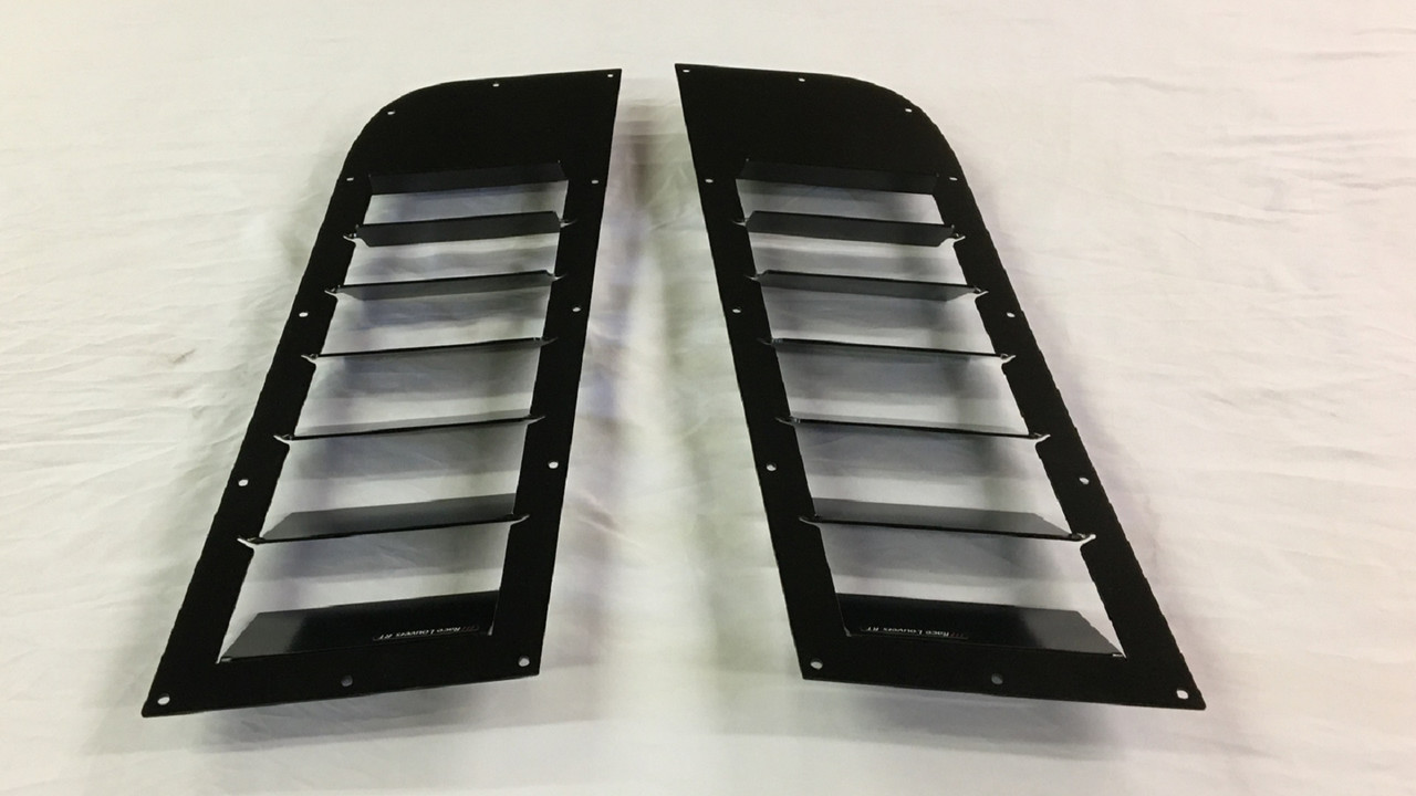 Race Louver Mustang RT trim straight angular pair car hood extractor is designed for street, high performance driving and track duty.