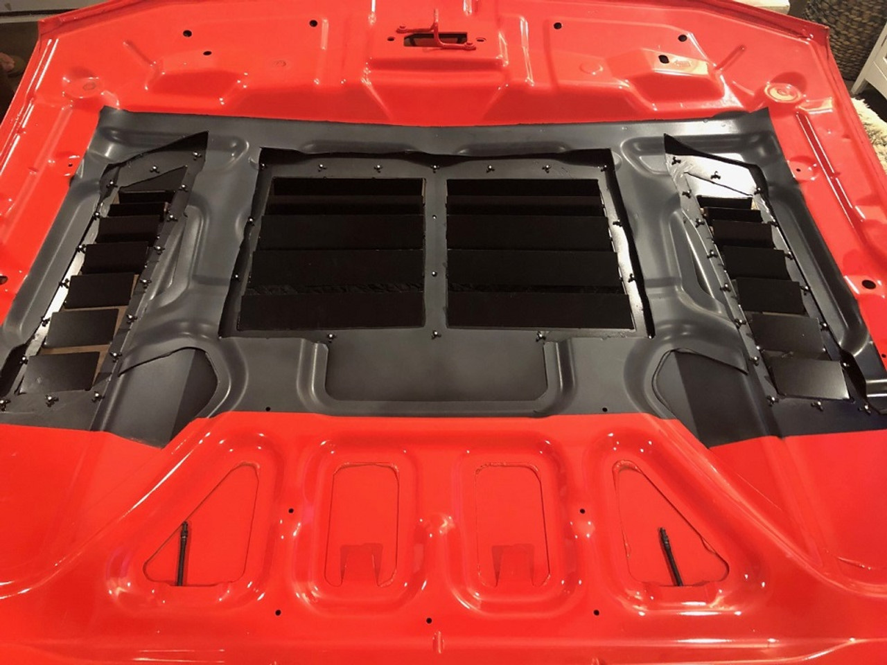 Race Louver Mustang RS trim center car hood vent designed for street, high performance driving and light track duty