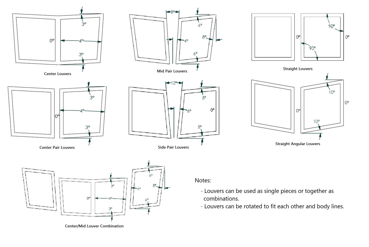 Race Louvers offers custom size hood and fender extractors to fit most any vehicle.