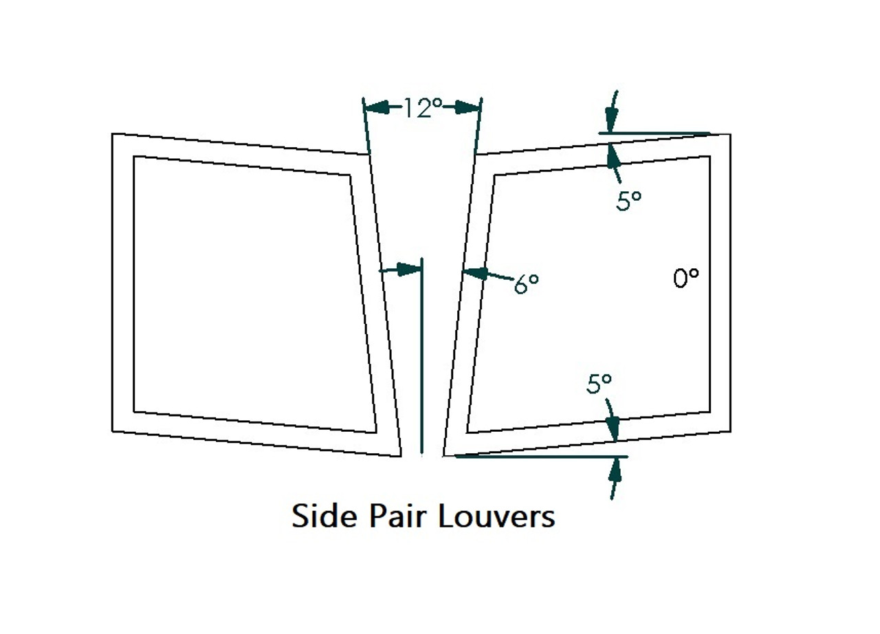 Impreza '06-07 3PC Side Hood Louvers Pair, RT Track Trim