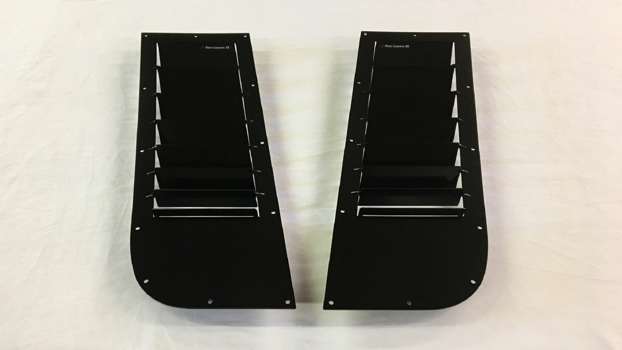 Race Louver RS trim straight angular pair car hood extractor is designed for street, high performance driving and track duty.