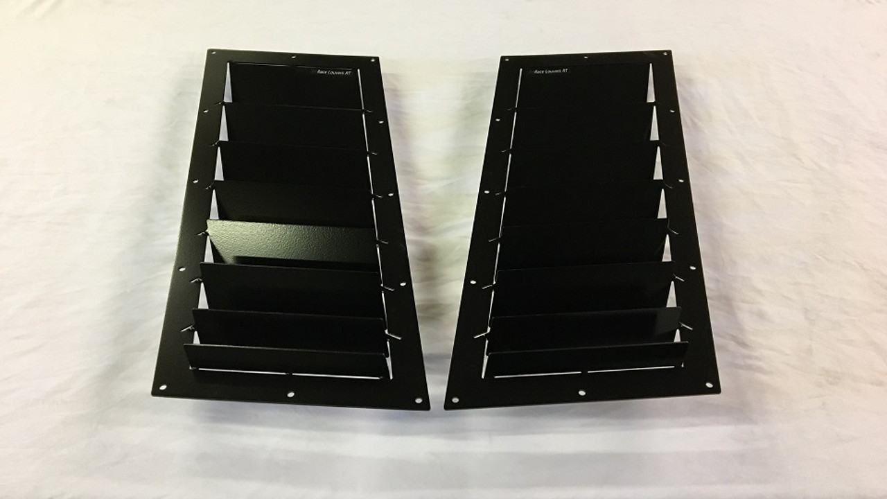Race Louver RT trim straight angular pair car hood extractor is designed for street, high performance driving and track duty.