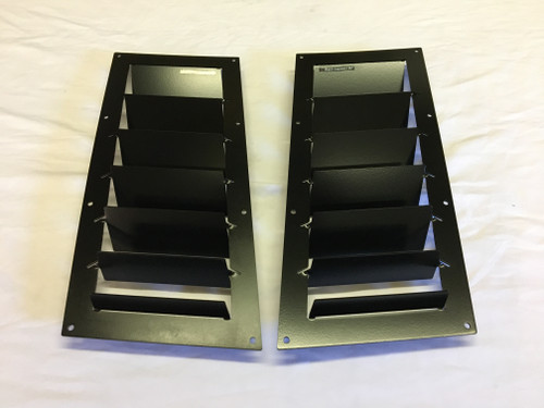 Race Louver Genesis RT trim straight angular pair car hood extractor is designed for street, high performance driving and track duty.