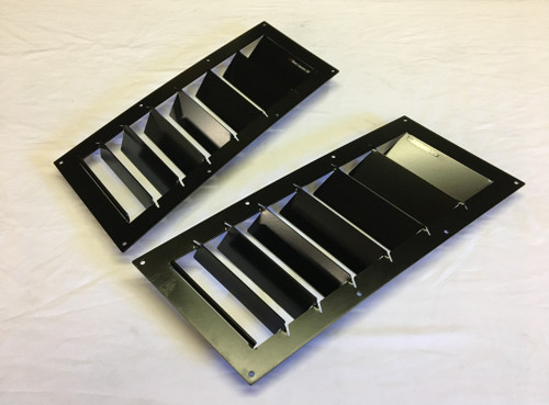 Race Louver RS trim straight angular pair car hood vent designed for street, high performance driving and light track duty.