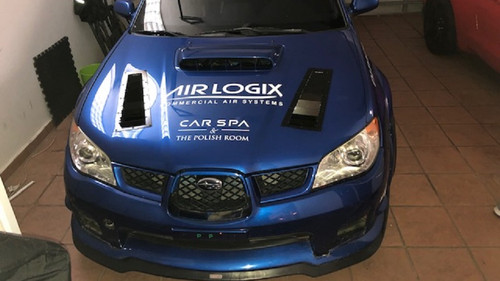 Race Louver WRX '06-07 RT track trim side hood extractor is designed for street, high performance driving and track duty.