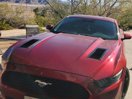 Race Louver Mustang Nasa ST/TT3-6 Spec trim straight angular pair car hood extractor is designed for street, high performance driving and track duty.