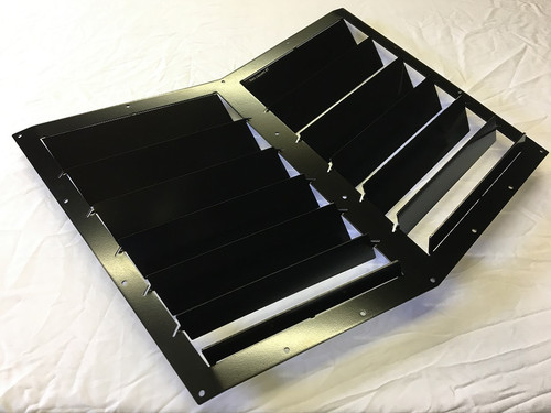 Race Louver RT trim center car hood extractor is designed for street, high performance driving and track duty.