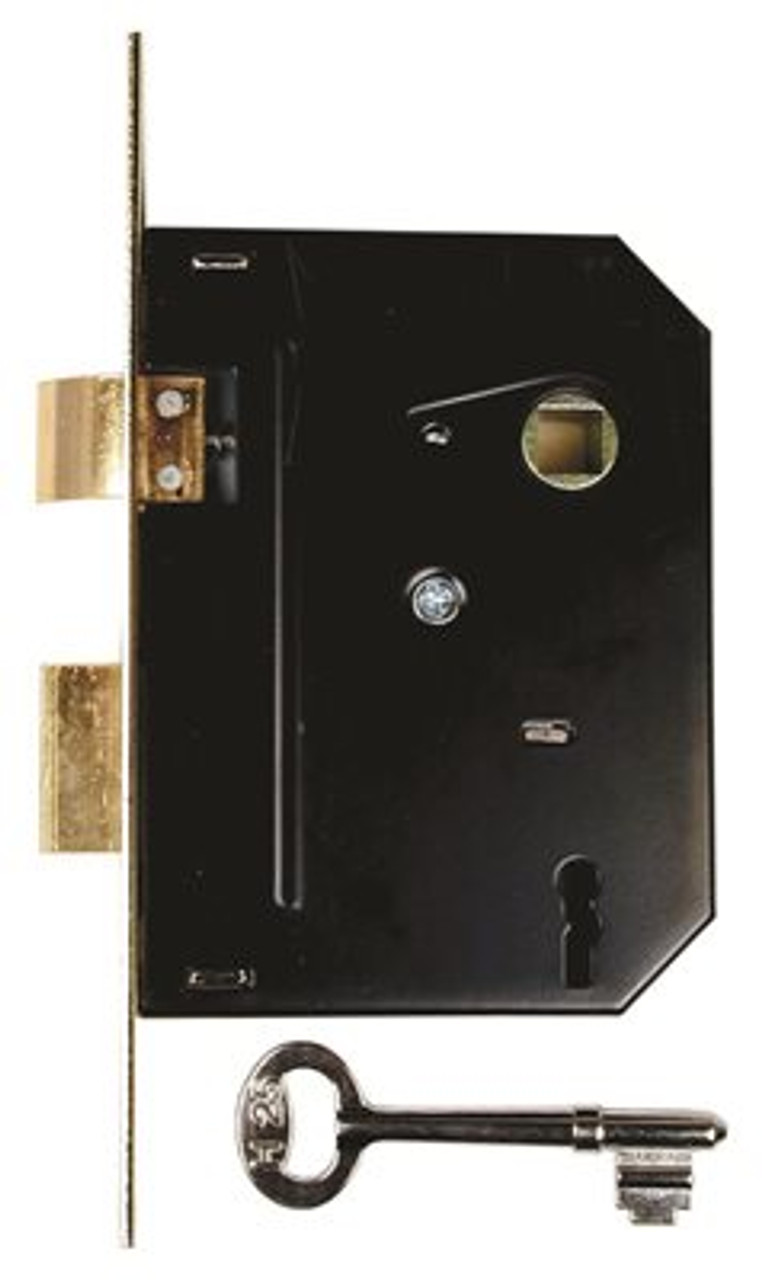 Restorers Brass Mortise Lock Set with Skeleton Key | Brass | Cabinet Locks
