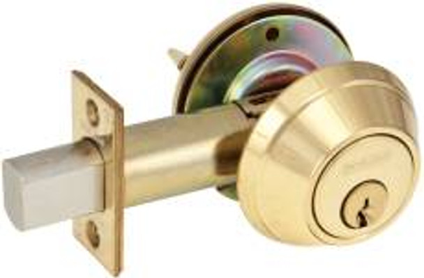 Schlage  B660 Single Cylinder Deadlock Bright Brass