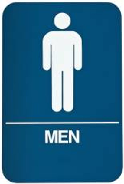 DON-JO HS-9070-02 Men's Room Sign Blue