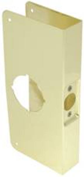 DON JO 3-PB-CW -Wrap Around Door Plate Cyl Locks 2.3/4" BS-Polished Brass-1-3/8" THK Door