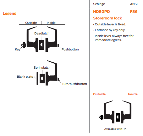 Schlage ND80 Heavy Duty Storeroom Lock