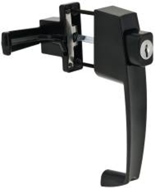 "I" STYLE PUSHBUTTON SCREEN DOOR LATCH WITH KEY LOCK