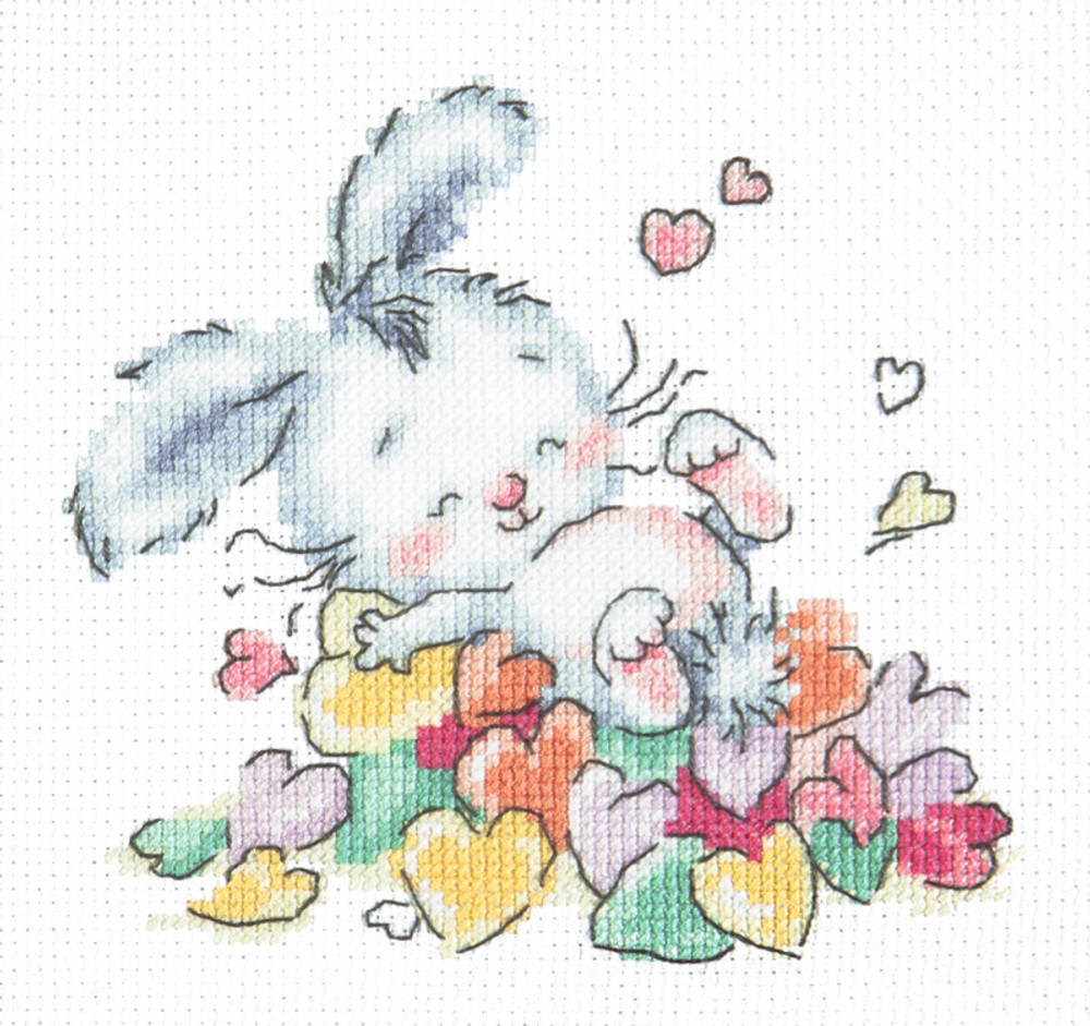 "Bathed in Love"  Unprinted Counted Funny Needlework Cross Stitch Kit Magic Needle 19-07