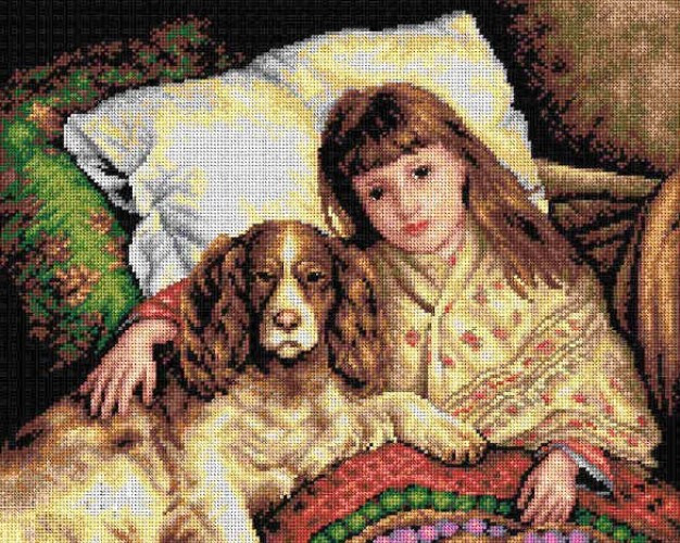 "Companions" Printed Canvas for Cross Stitch Tapestry Gobelin Embroidery Orchidea 2266M
