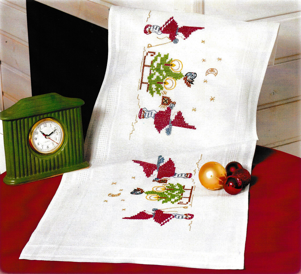 "Christmas Eve" Table Runner Kit for Cross Stitch Embroidery Duftin 1240R