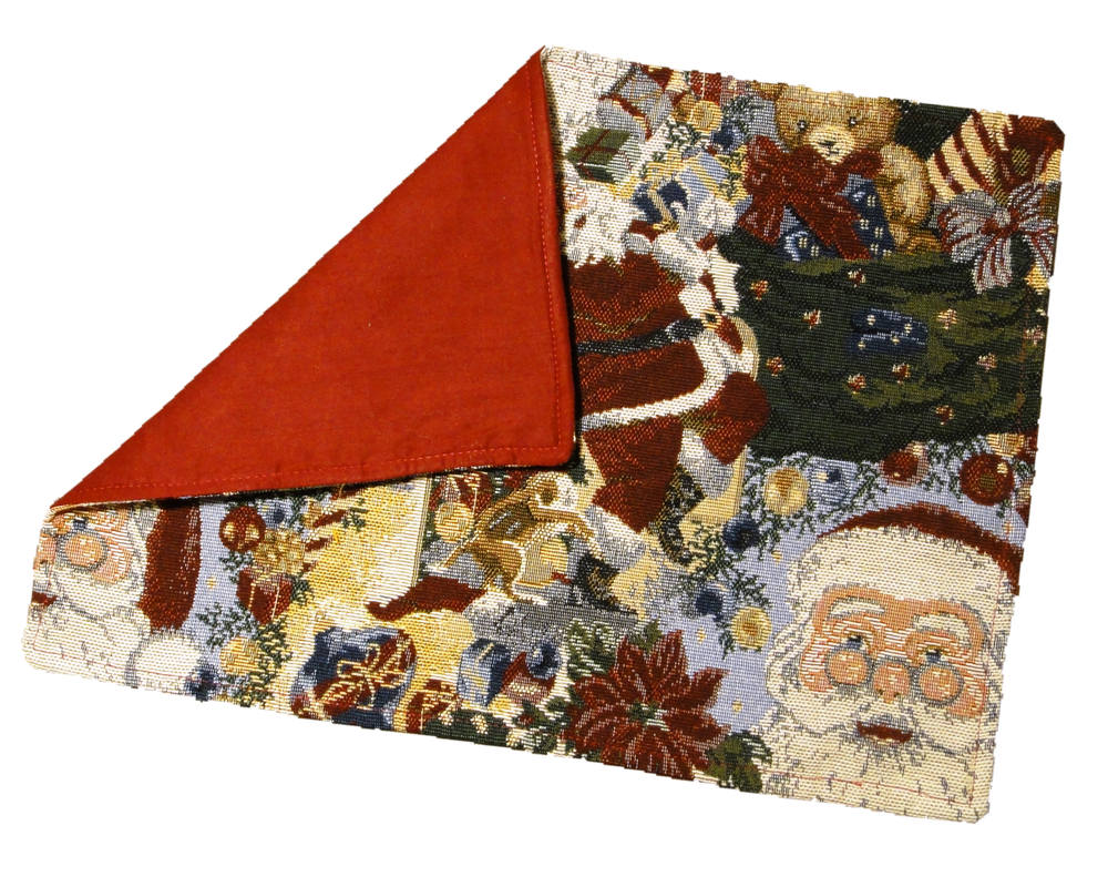 "Santa" Kit  of 2 Gobelin Tapestry Placemats Veralis