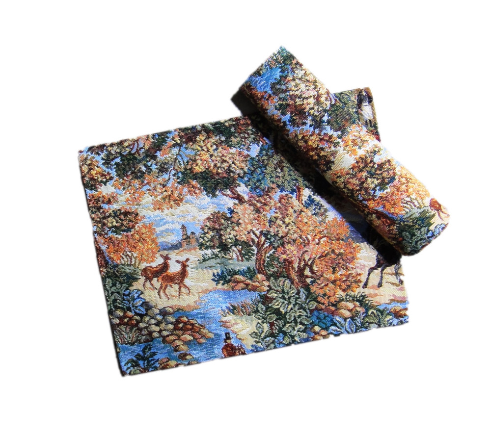 "Summer" Set of 2 Gobelin Tapestry Placemats Veralis V2011