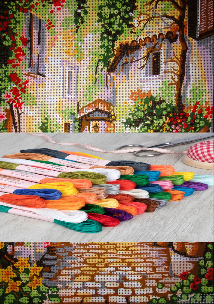 Kit of Anchor Cotton Threads Floss for Needlepoint Canvas "Morning Italy" 14812