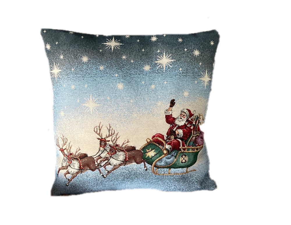 "Santa's Sledge" Decorative Chic Throw Pillow with Insert Veralis  VLP020