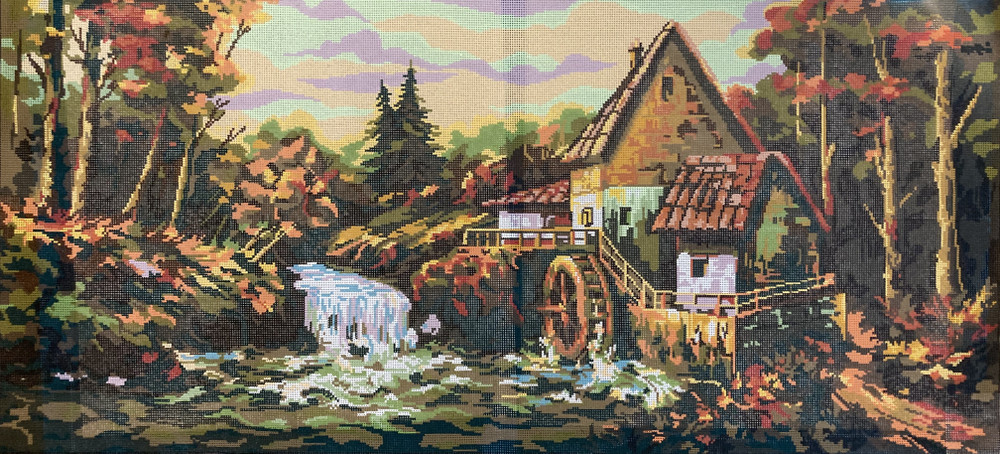 "Mill" Printed Canvas for  Needlepoint Tapestry Gobelin  Embroidery Gobelin L 11390
