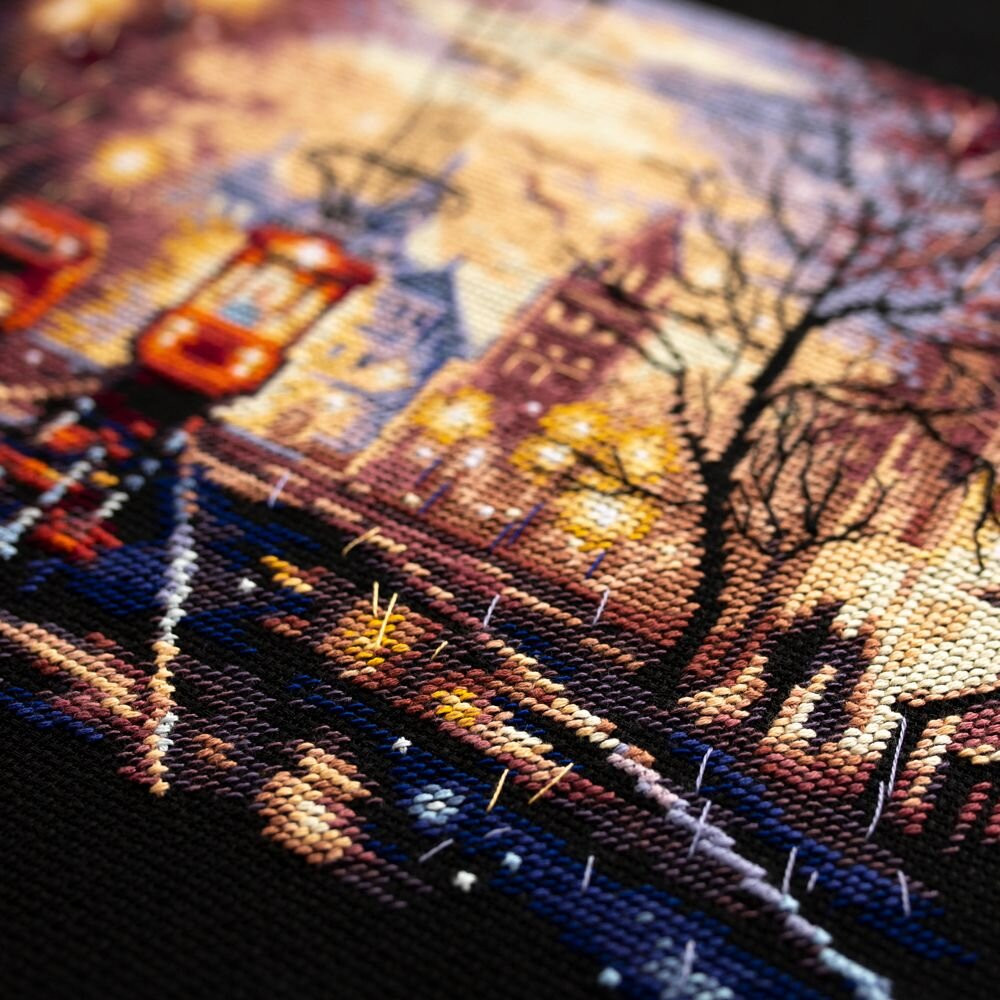 "Night Tram"  Unprinted Counted Funny Needlework Cross Stitch Kit Magic Needle 550-760