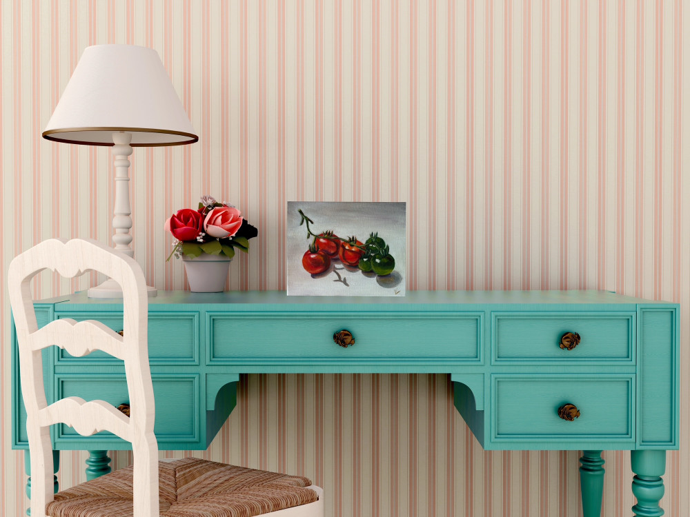 Original Hand Paint Oil Painting on Canvas "Tomatoes" 8x10"