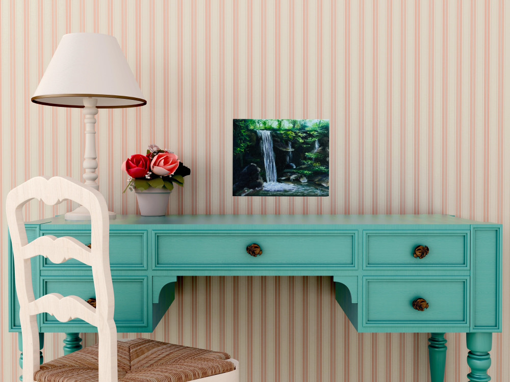 Original Hand Paint Oil Painting on Canvas "Buttermilk Falls" 8x10"