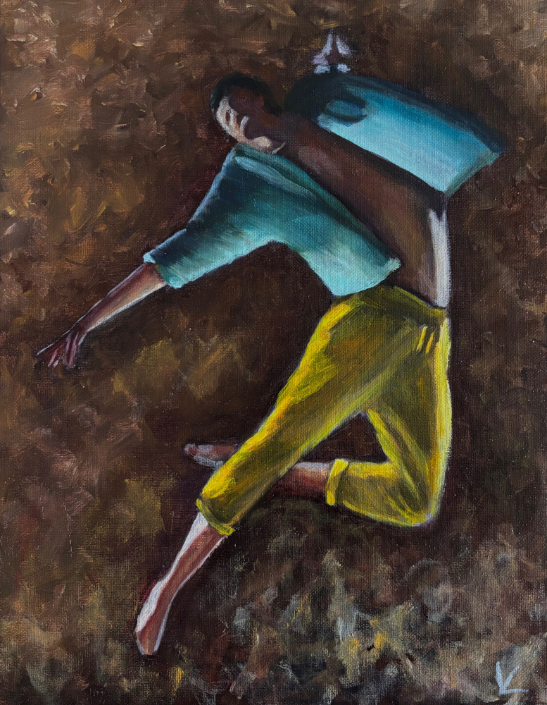 Original Hand Paint Oil Painting on Canvas "Dancer  in Brown" 11x14"