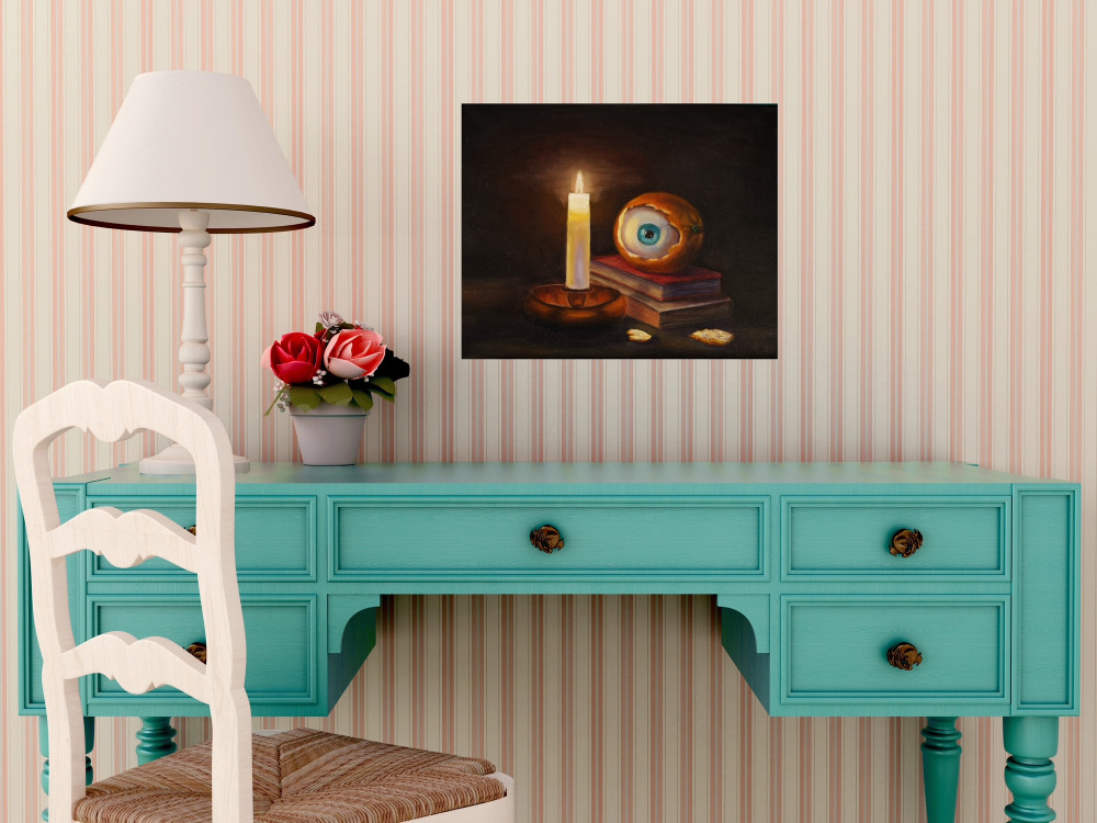 Original Hand Paint Oil Painting on the Canvas after "Eye" 16x20"