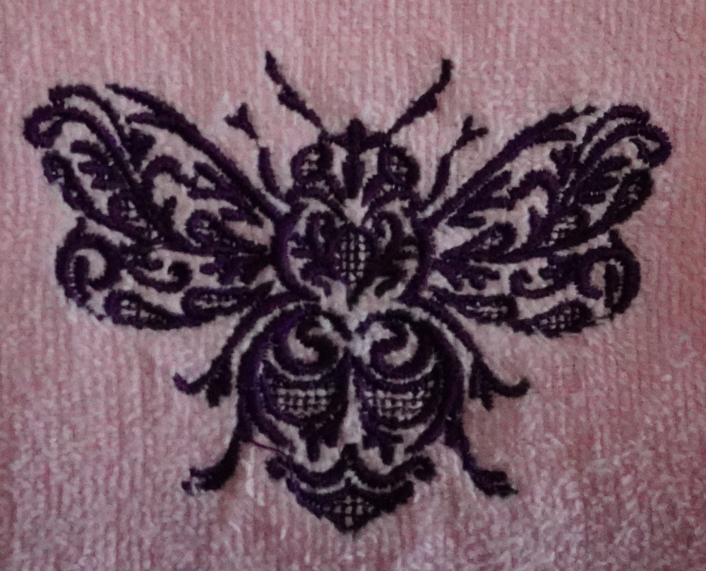 "Bee" White Towel Gift Embroidered Hand Kitchen Towel  Veralis
