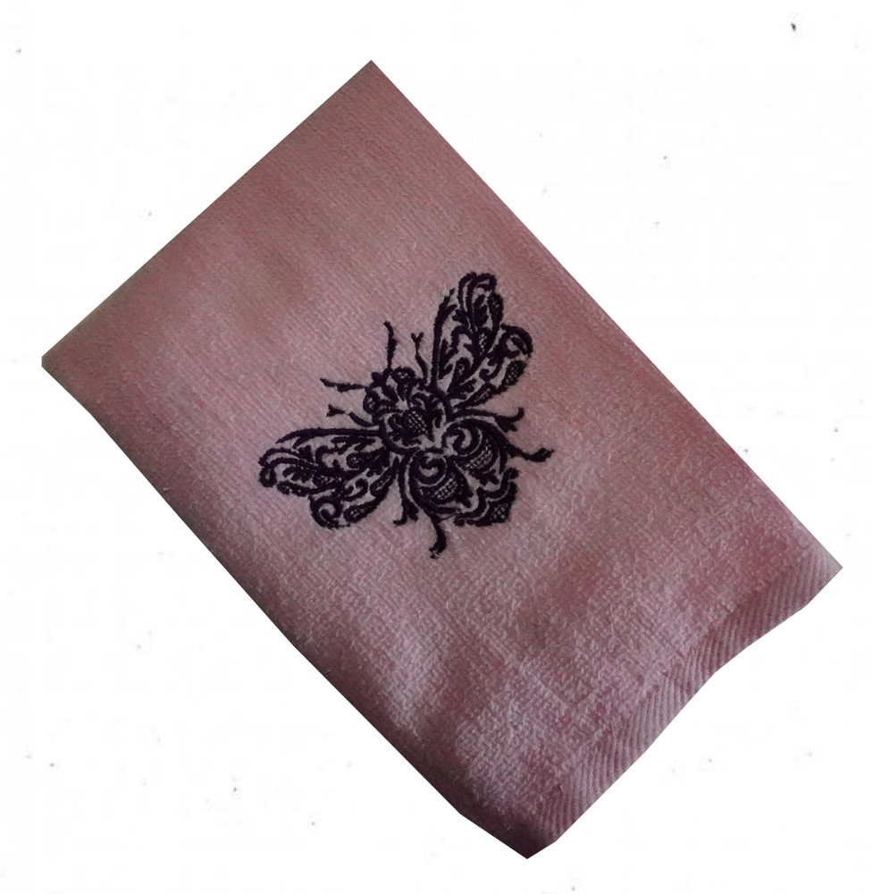 "Bee" White Towel Gift Embroidered Hand Kitchen Towel  Veralis