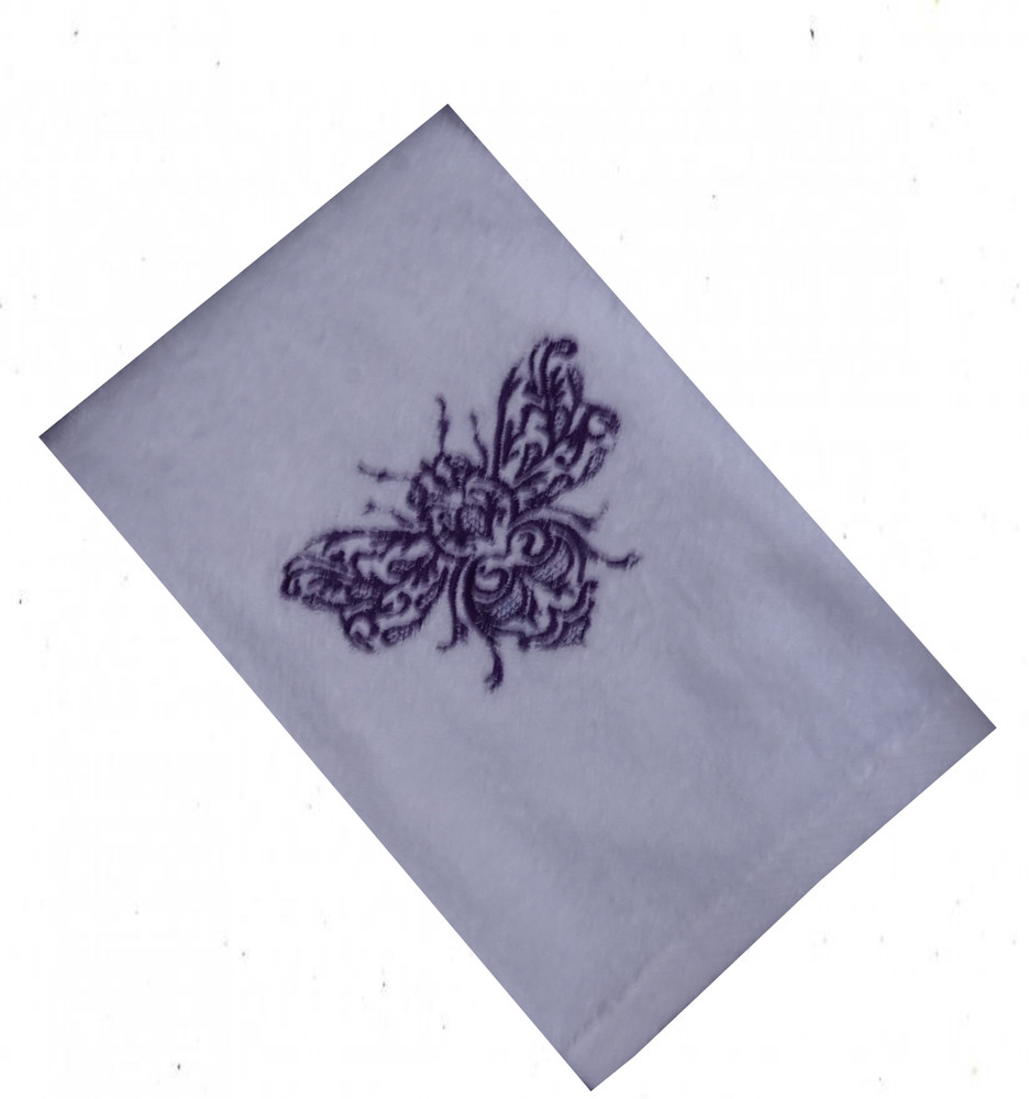 "Bee" White Towel Gift Embroidered Hand Kitchen Towel  Veralis